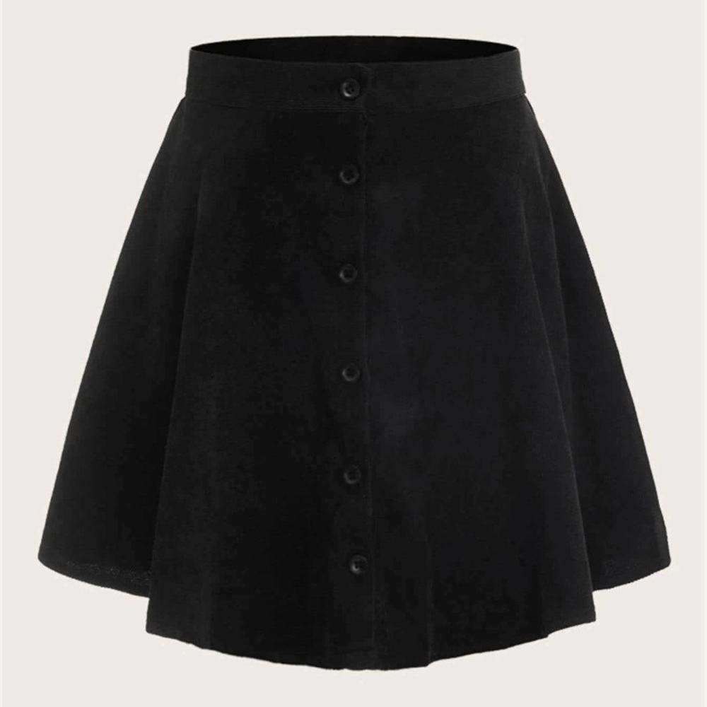 button up flare skirt
